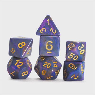 RPG Dice Set (7): Unicorn - Purple