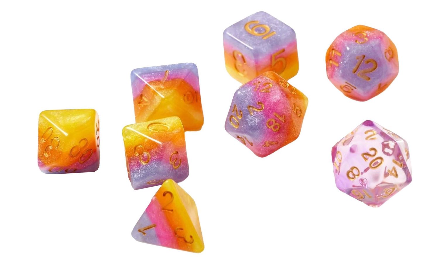 RPG Dice Set (7): Tahitian Sunset