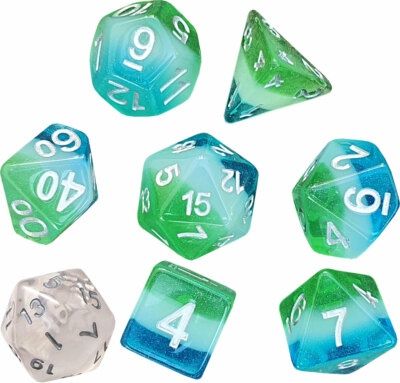 RPG Dice Set (7): Blue Hawaiian