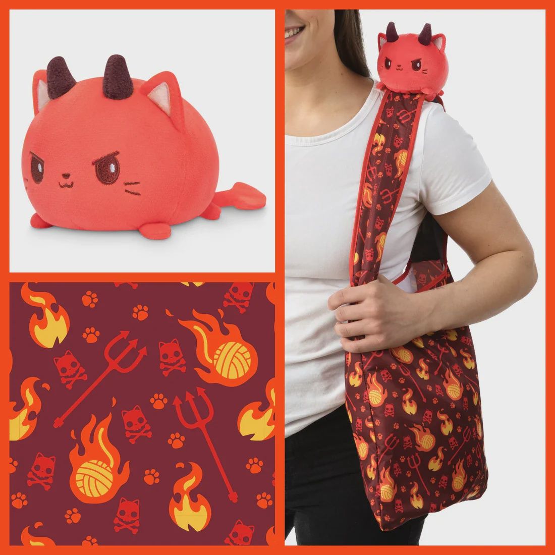 Red Devil Cats Tote Bag + Red Devil Cat Plushie