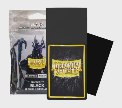 Dragon Shield Perfect Fit Thick Inner Sleeves BLACK