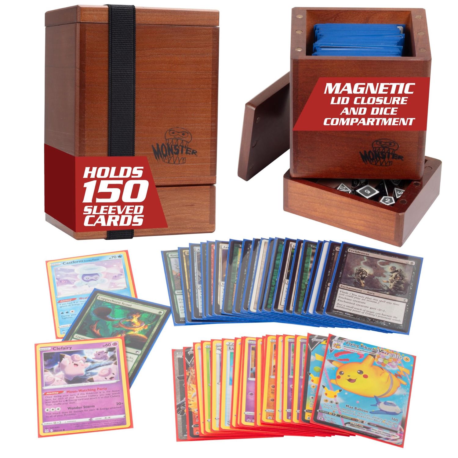 Monster Wooden Deckbox w/ Dice Tray: Cherry