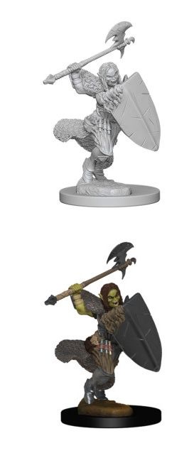 Pathfinder Battles: Female Half-Orc Barbarian