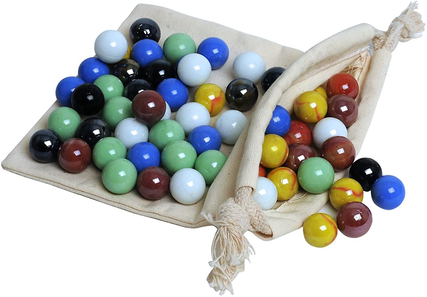 Wood Chinese Checkers Set with Glass Marbles