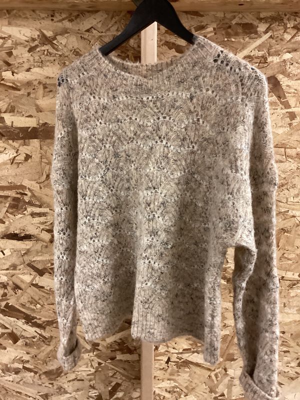 12W3063N-ECO Wave Striped Soft Knit Pullover Sweater Top