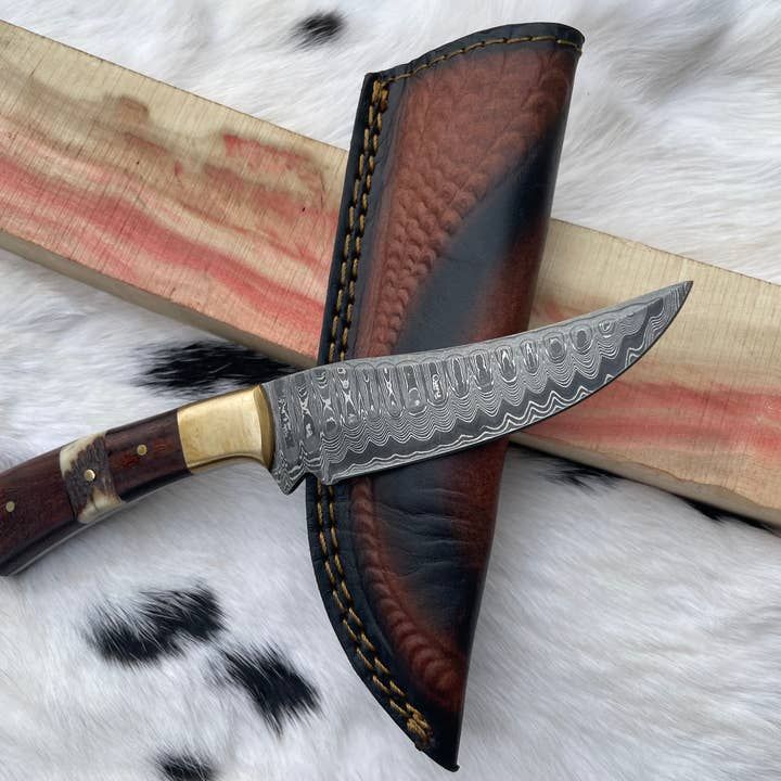 Titan International TK-158 Damascus Utility Knife