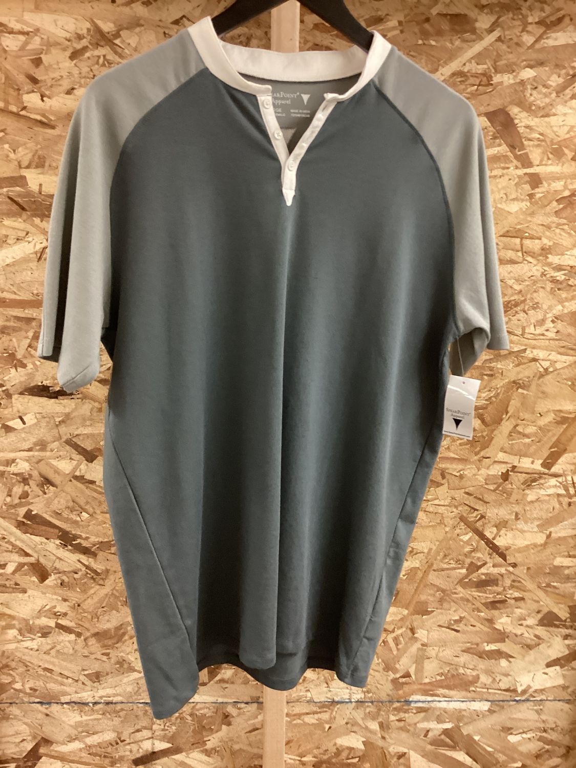 Short Sleeve Henley (Two-Tone Gray)