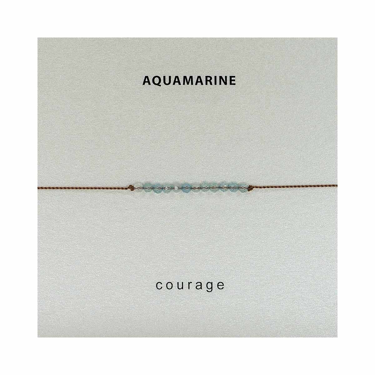 Aquamarine Courage Bracelet, Gemstone Intention Bracelet