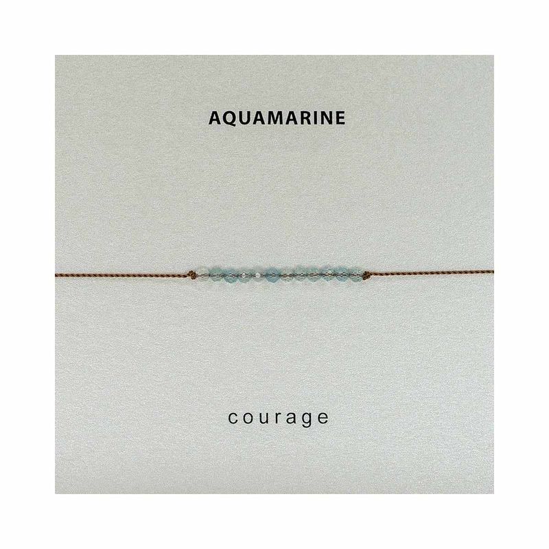Aquamarine Courage Bracelet, Gemstone Intention Bracelet