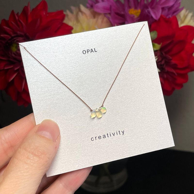Triple Opal Creativity Necklace, Gemstone Intention Necklace