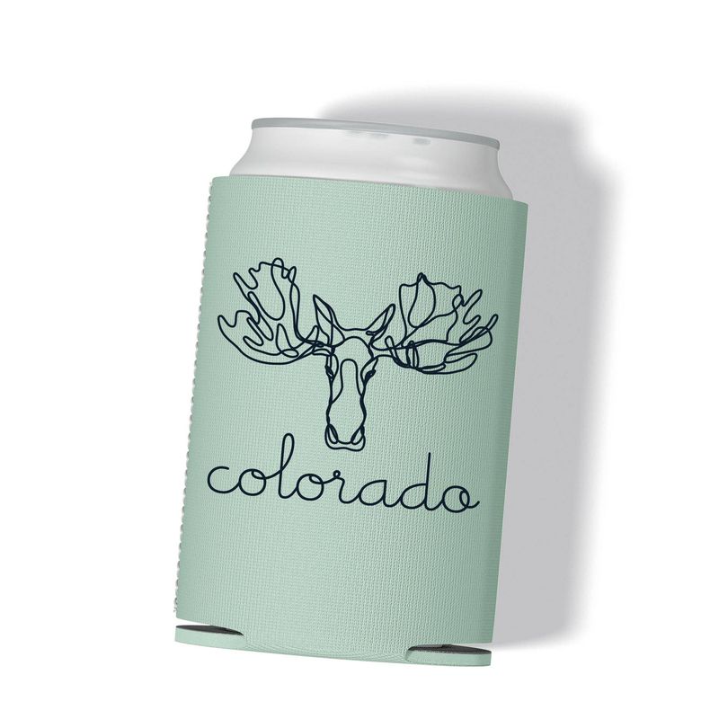 Cursive Moose Colorado Can Koozie: Colorado