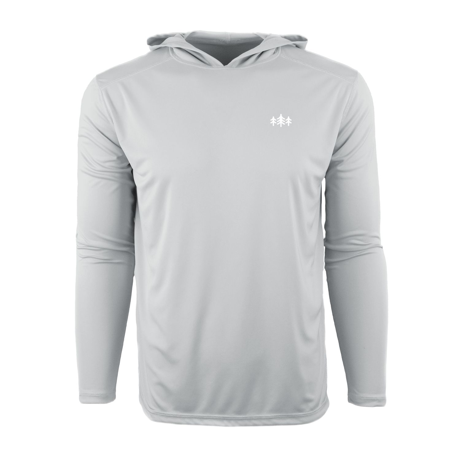 TriPine Solar Shield Performance Hoodie: Pearl Gray / Large