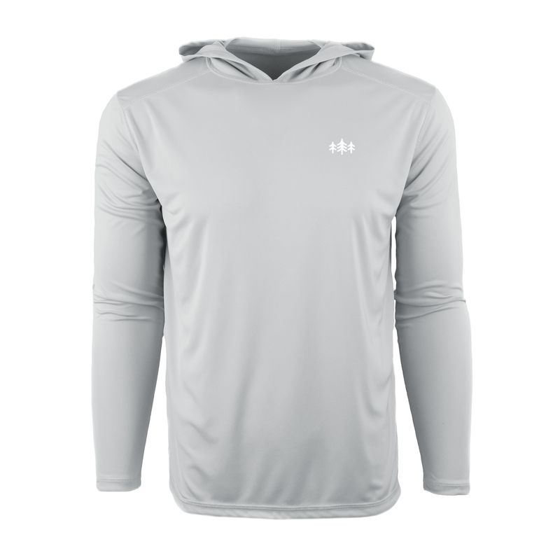 TriPine Solar Shield Performance Hoodie: Pearl Gray / Medium