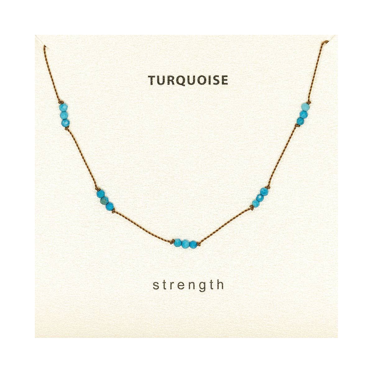 Soulsilk - Turquoise Knotted Strength Necklace, Valentine's Day Gift