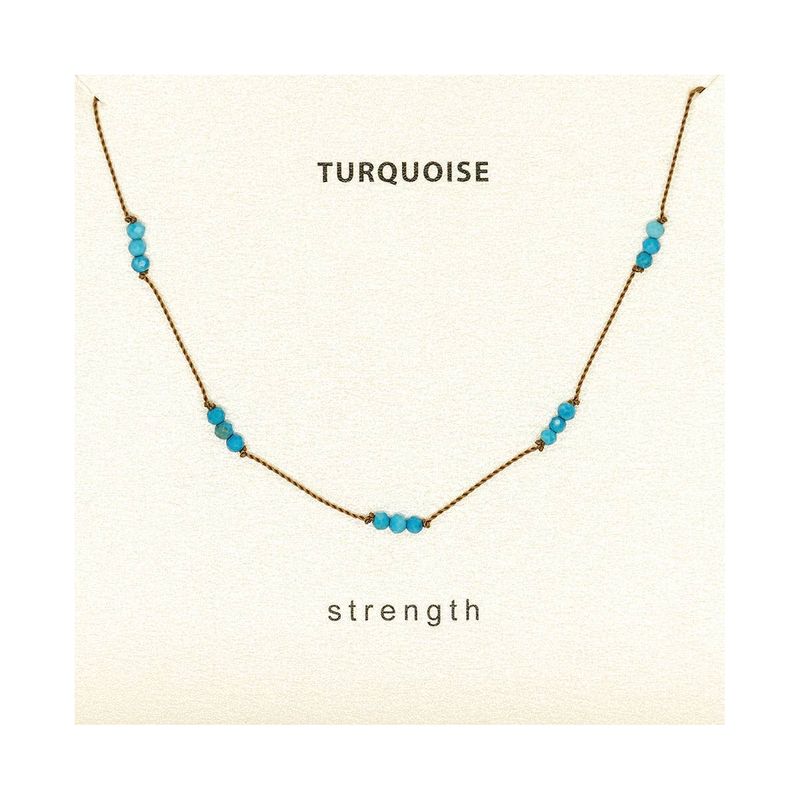Soulsilk - Turquoise Knotted Strength Necklace, Valentine's Day Gift