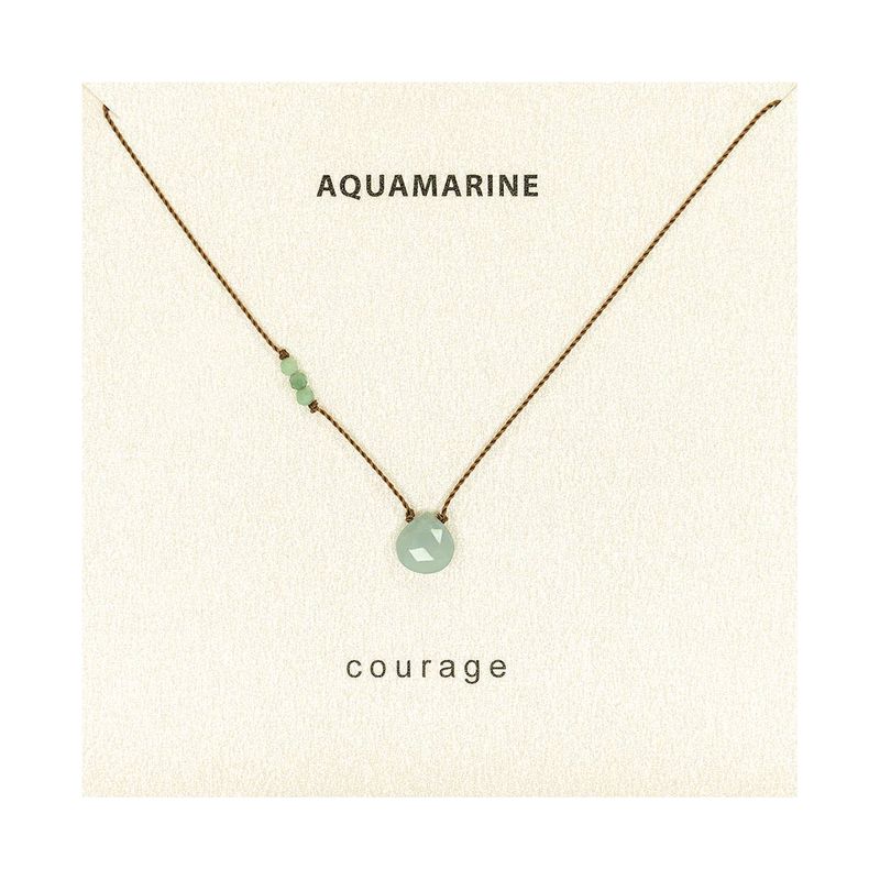 Soulsilk - Aquamarine and Emerald Courage Necklace, Valentine's Day