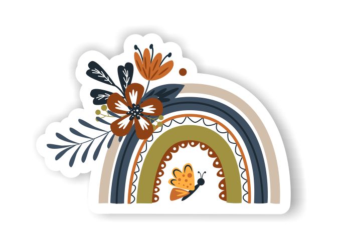 Mad River - Rainbow with Butterfly Sticker / Decal