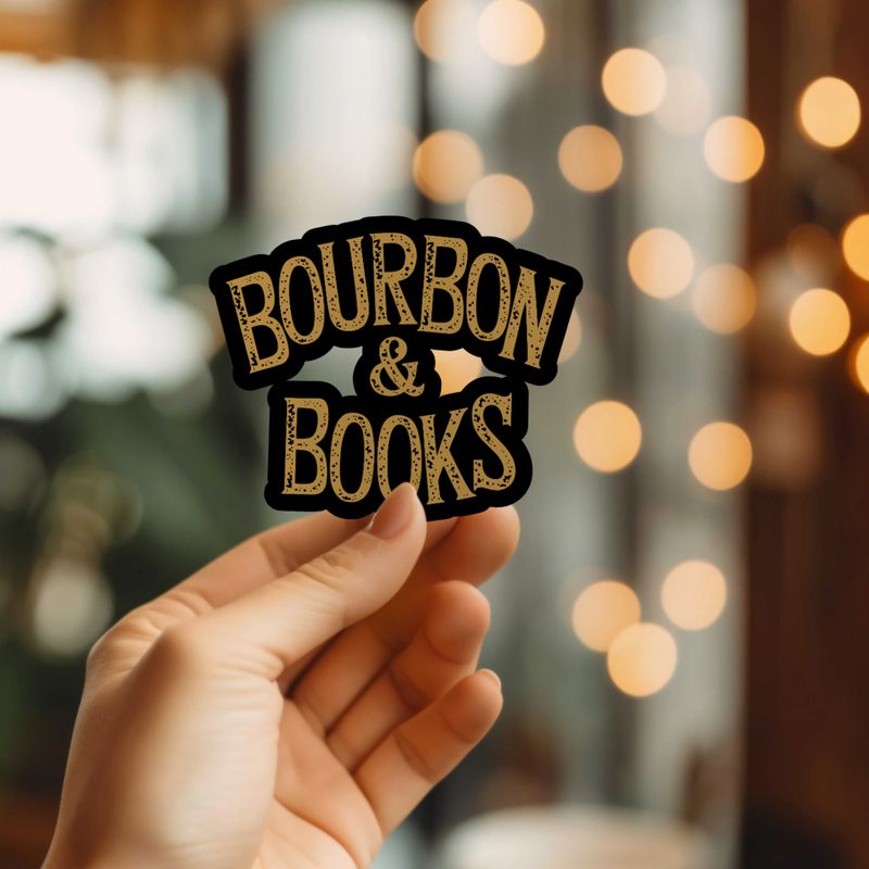 Mystical Monkey Toes - Funny Bourbon &amp; Books Vinyl Sticker