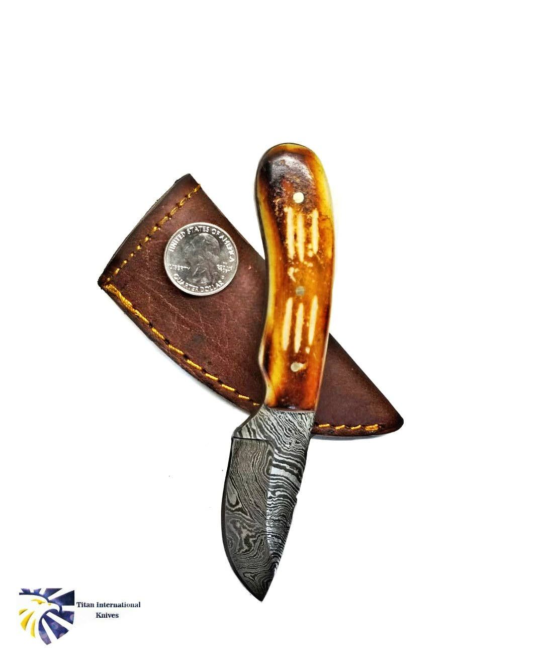 Titan International - Damascus Blaze Neck Knife - Titan TD-200