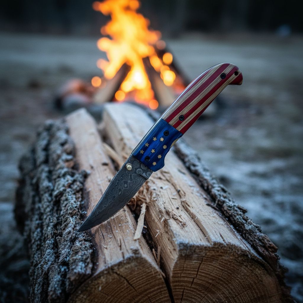 Titan International - Patriot Damascus Folding Knife