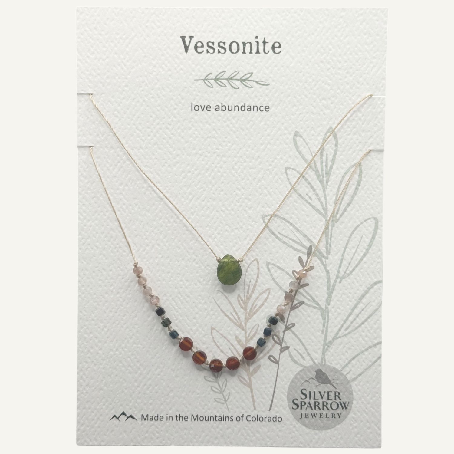 Vessonite double layer drop necklace(1)
