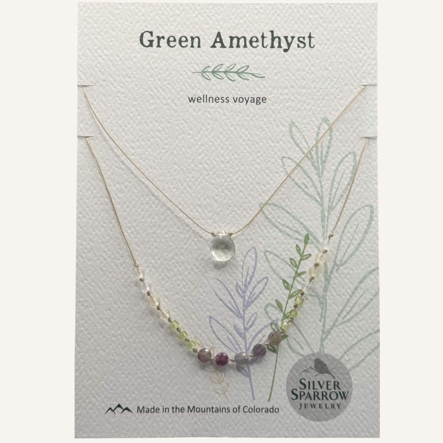 Green Amethyst double layer drop necklace(1)
