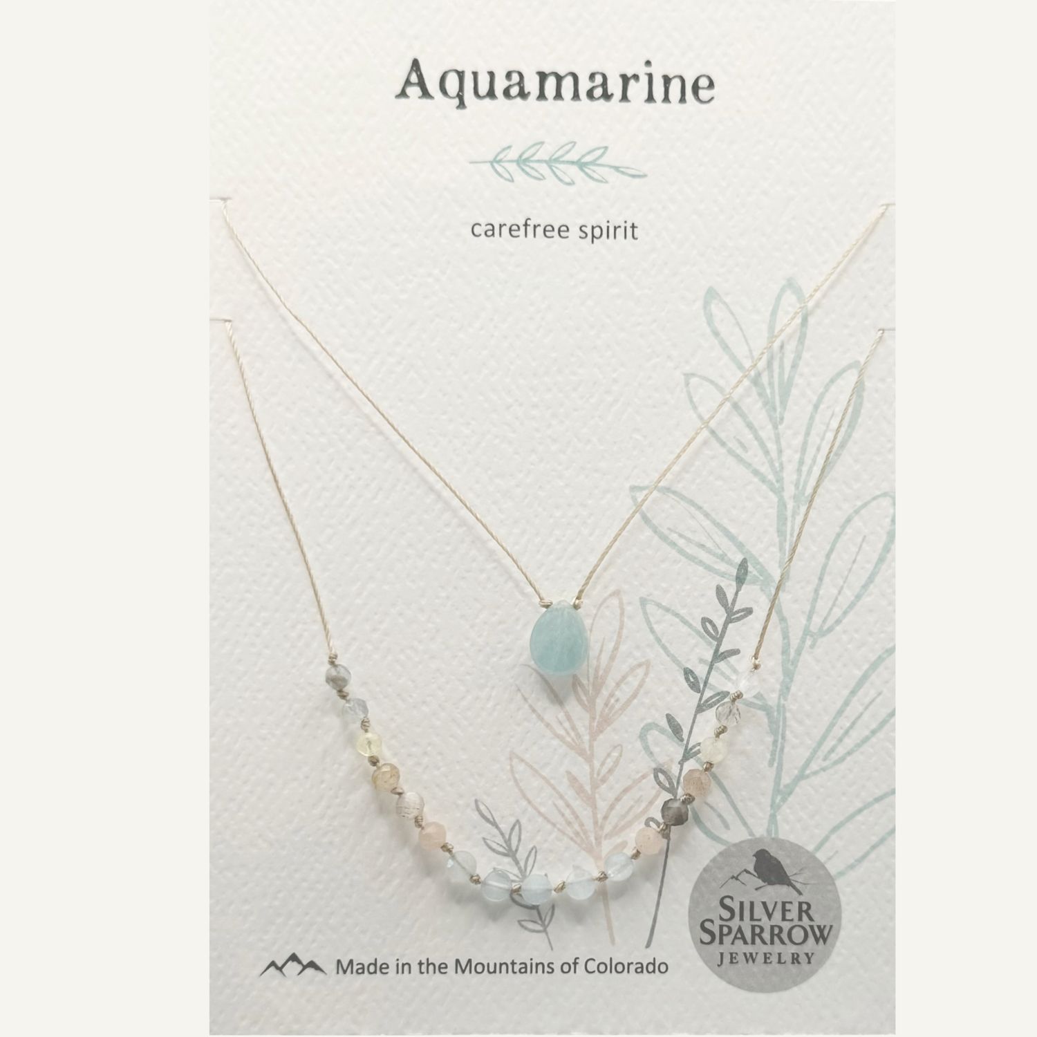 Aquamarine double layer drop necklace(1)