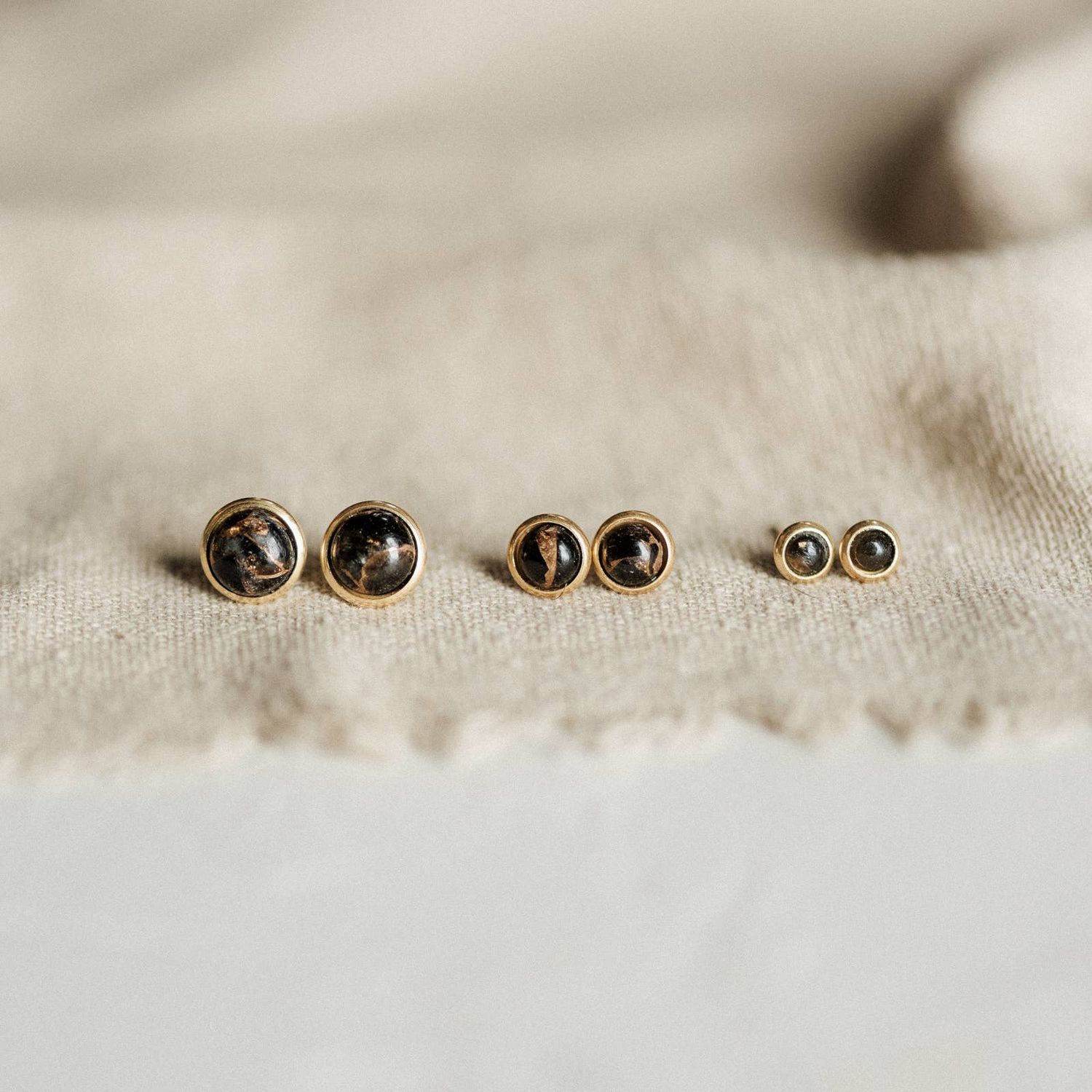 Hyalite Studs // Copper Obsidian