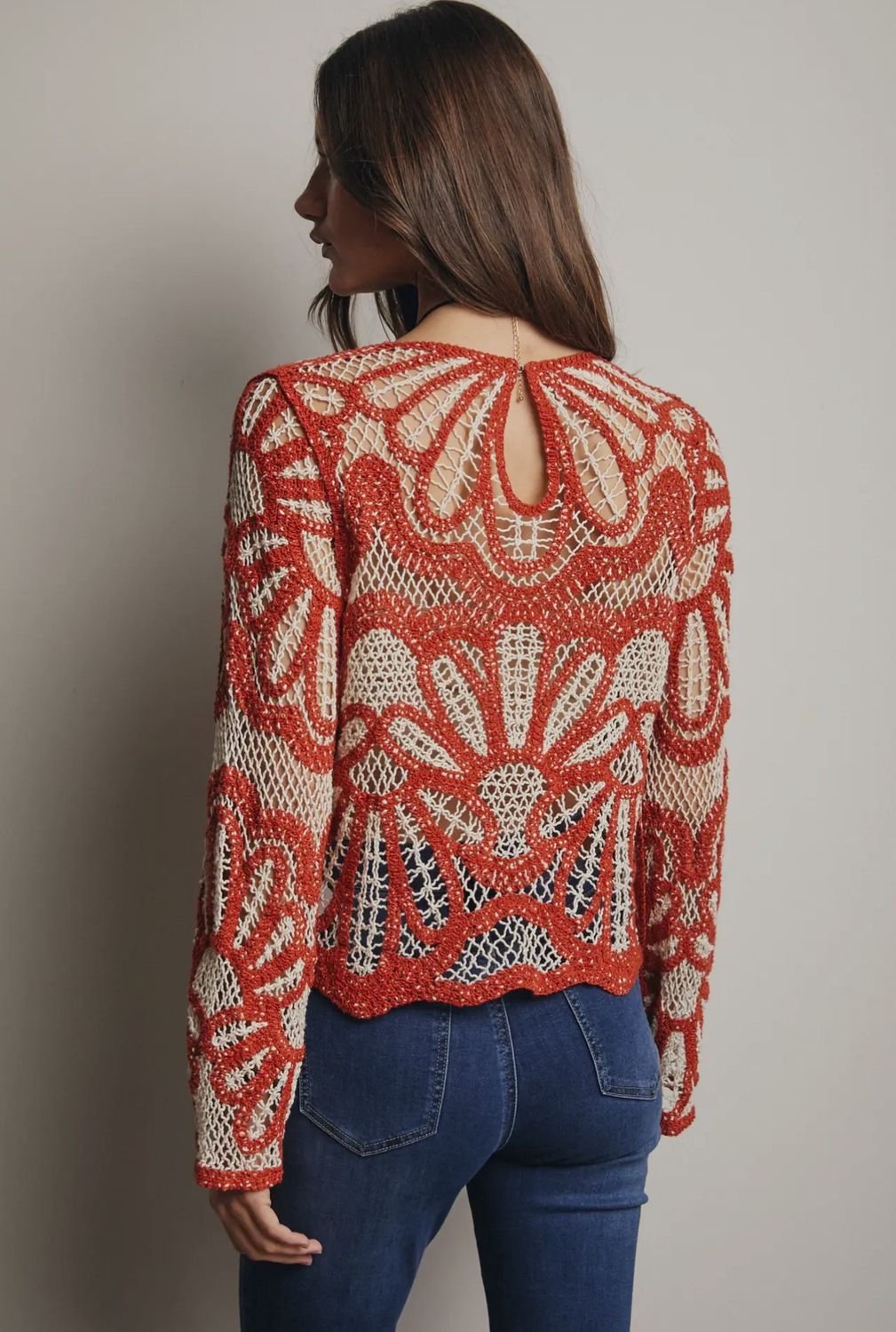 Crochet Floral Pattern Sweater