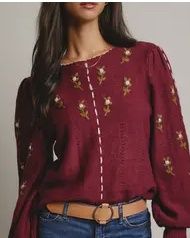 Embroidered Blossom Knit Sweater