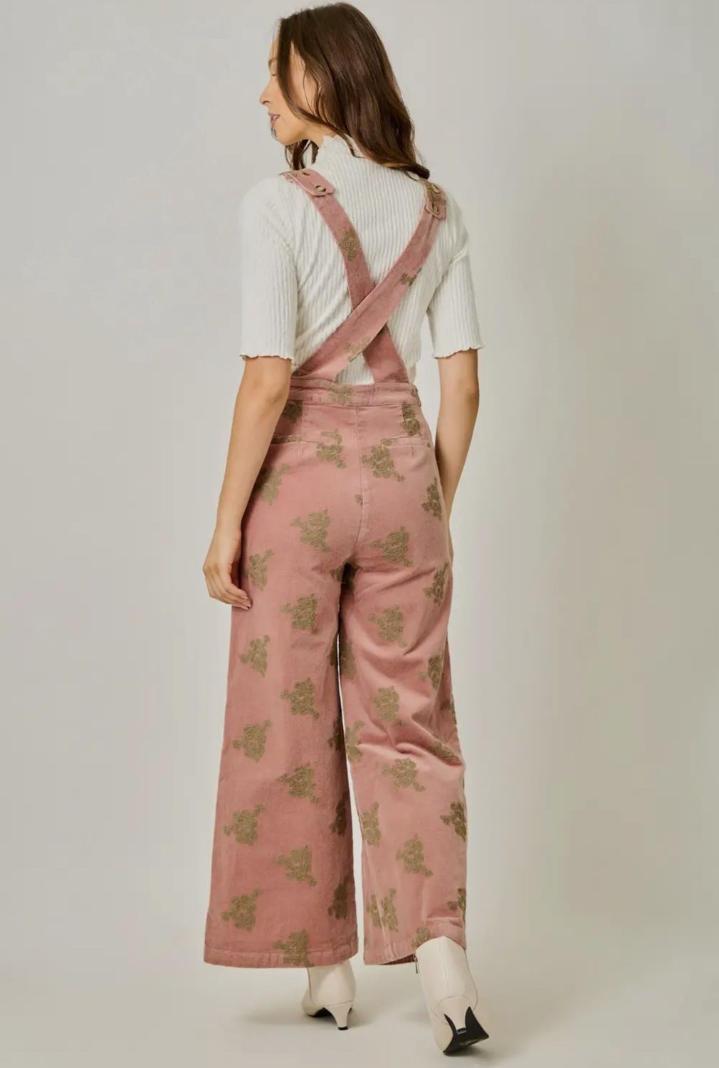 Embroidered Corduroy Jumpsuit