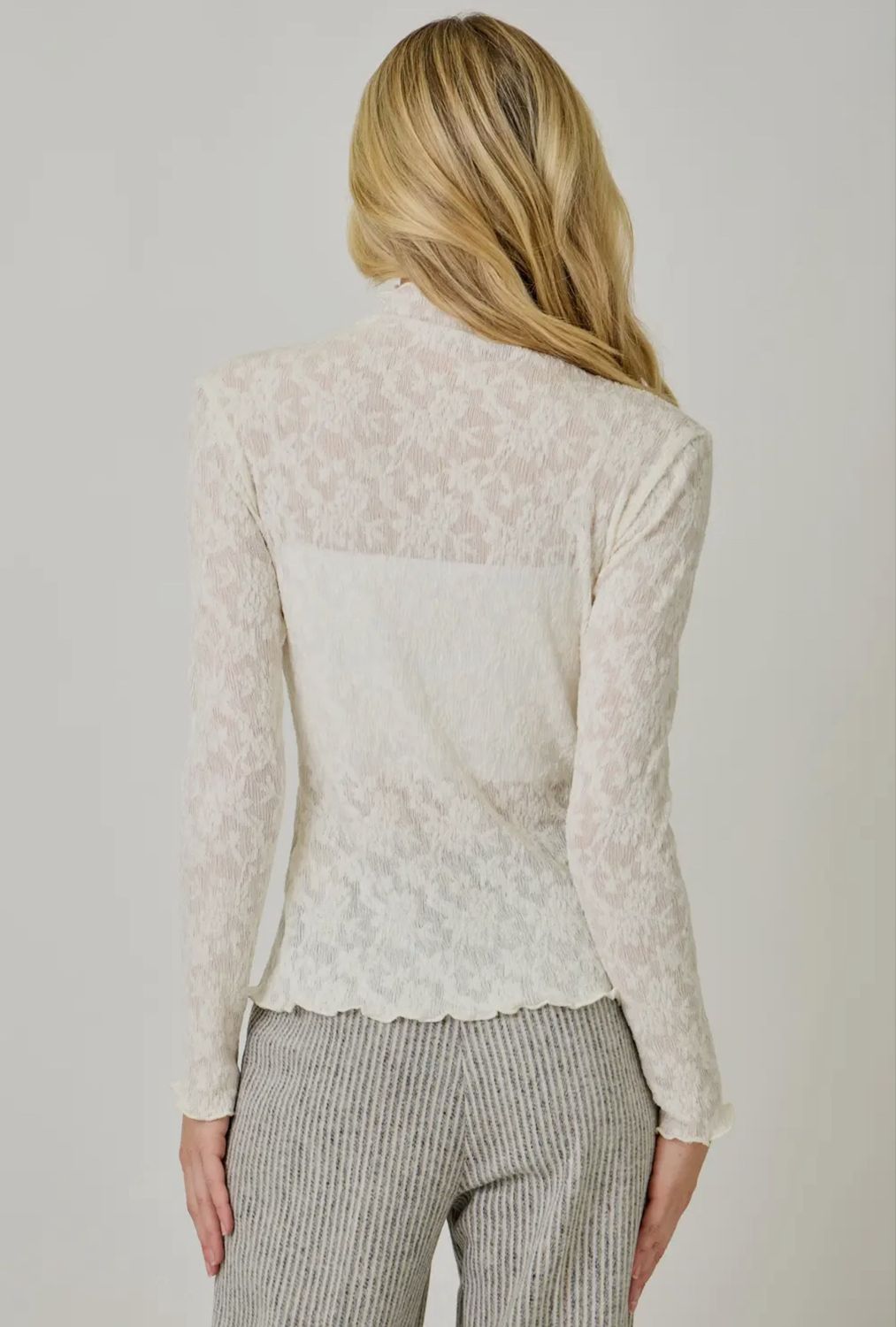 Lettuce Edge Textured Knit Top