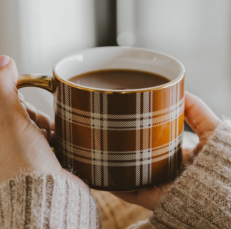 Brown Plaid Coffee Mug