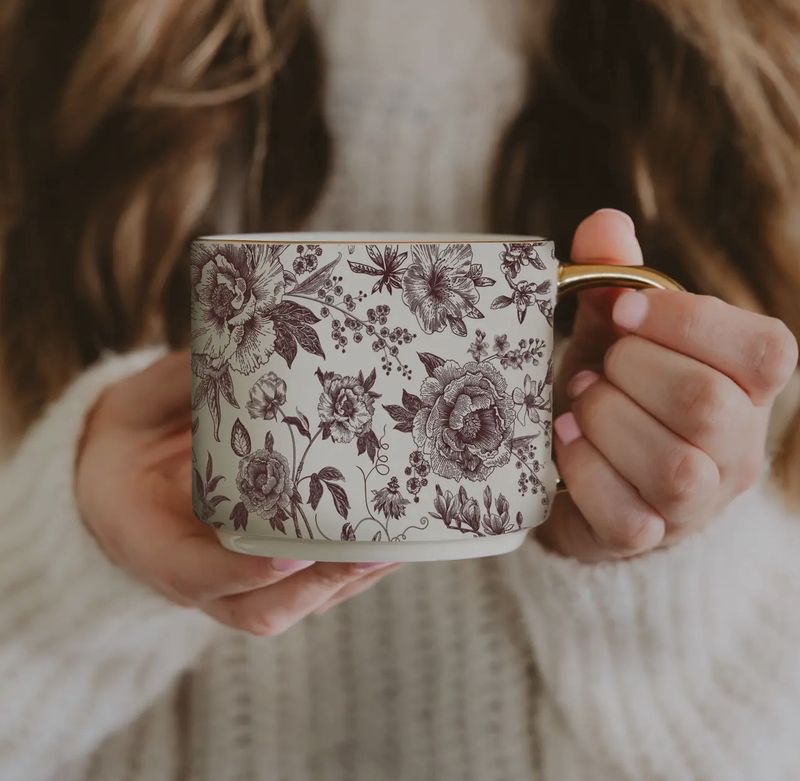 Brown Delft Coffee Mug