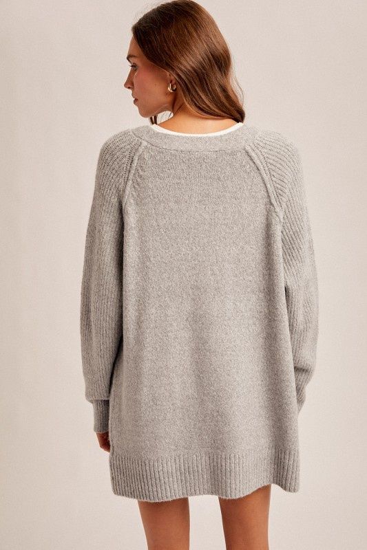 Raglan Sleeve Button Down Sweater Cardigan