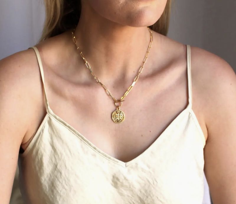 Gold Coin Toggle Necklace