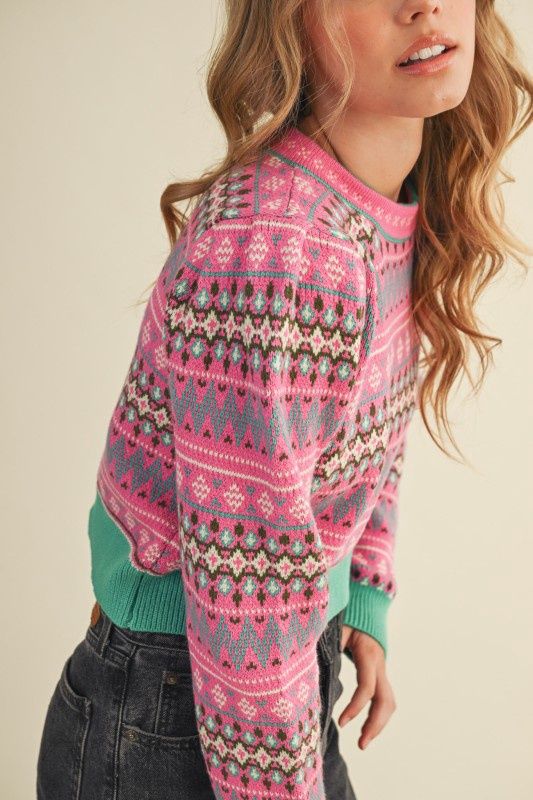 Fair Isle Cropped Sweater