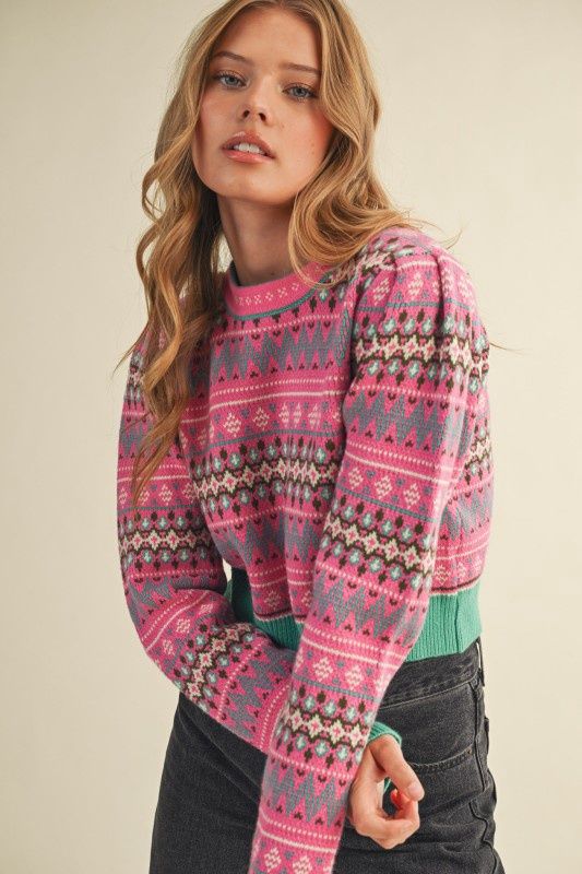 Fair Isle Cropped Sweater