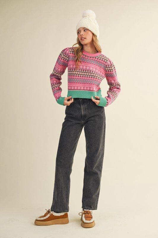 Fair Isle Cropped Sweater