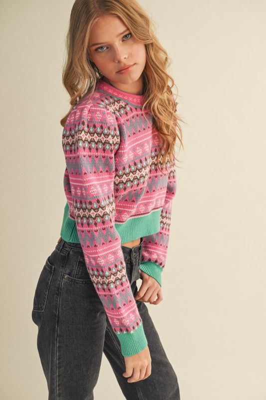 Fair Isle Cropped Sweater