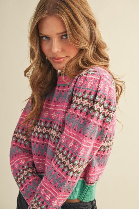 Fair Isle Cropped Sweater
