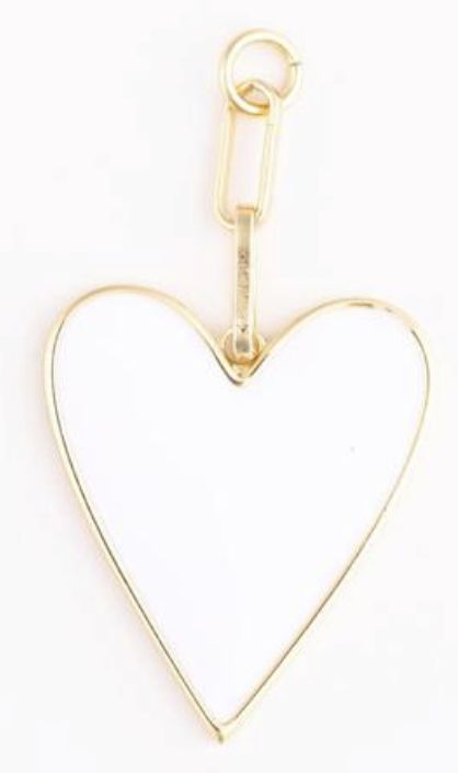 Charm Bag Enamel Heart White