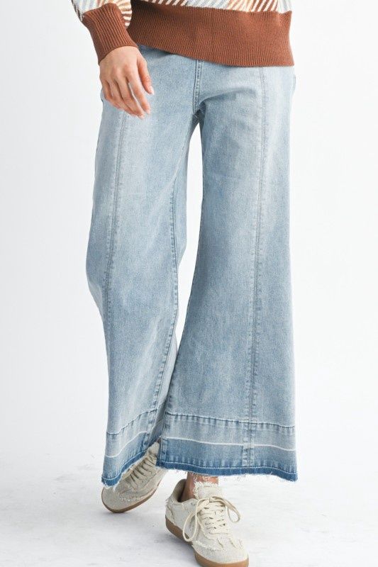 High-rise Wide Leg Denim Pants