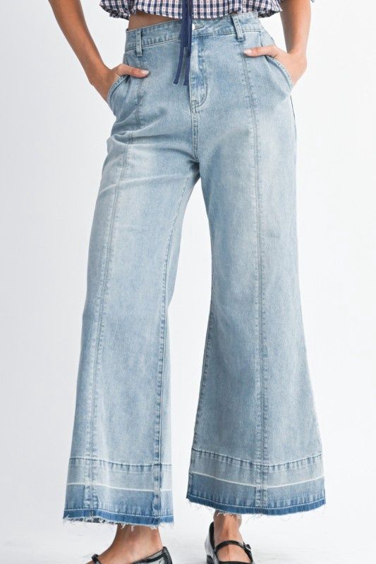 High-rise Wide Leg Denim Pants
