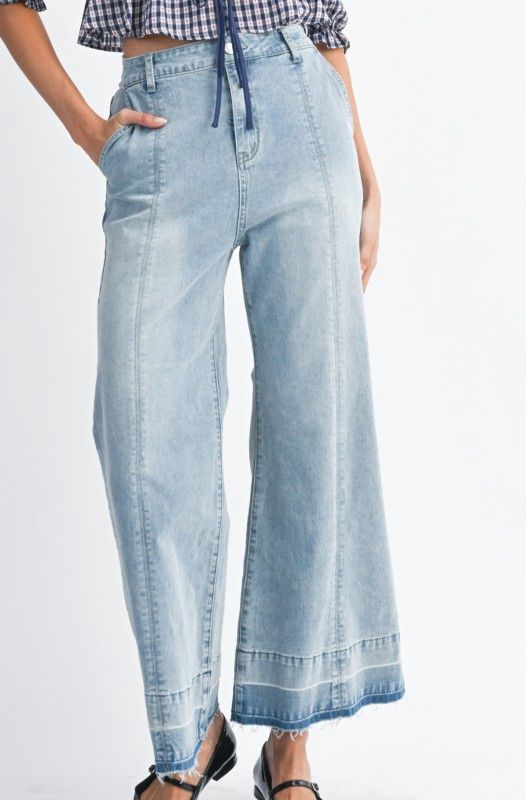 High-rise Wide Leg Denim Pants