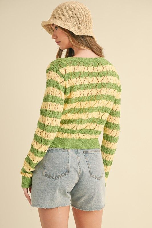 Vintage Stripe Knit Cardigan