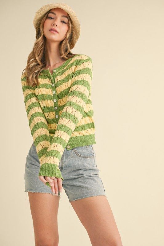 Vintage Stripe Knit Cardigan