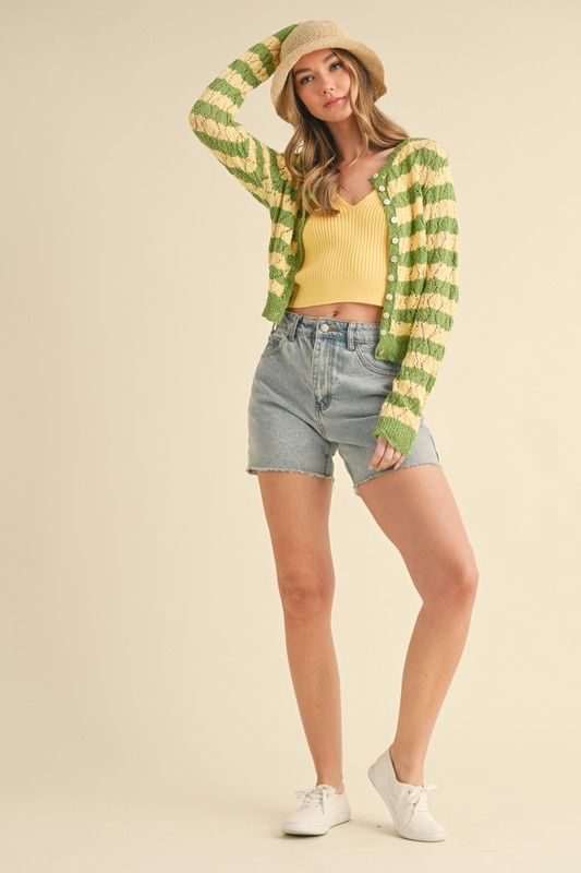 Vintage Stripe Knit Cardigan