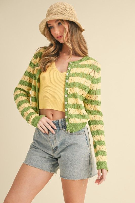 Vintage Stripe Knit Cardigan