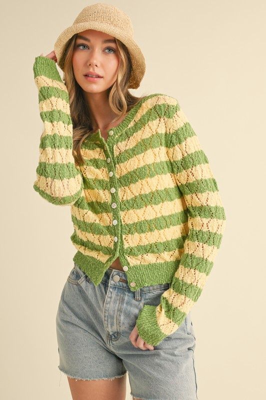 Vintage Stripe Knit Cardigan